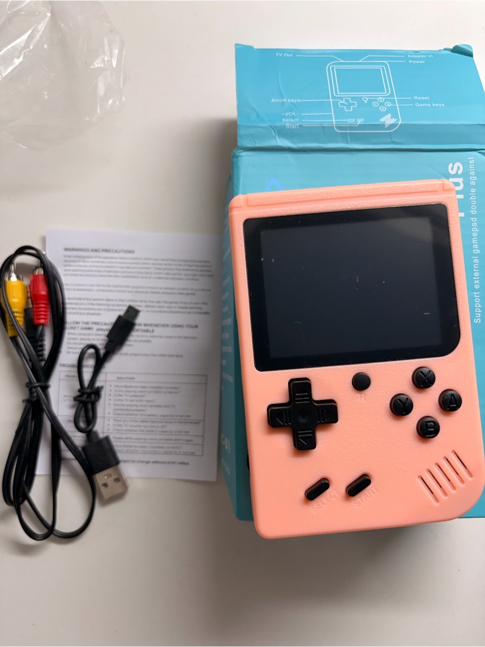 Retro Handheld Game Console - Pink